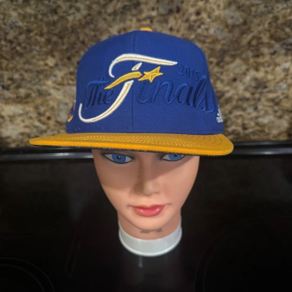 Adidas Golden State Warriors 2015 NBA Finals Champions Snapback Hat Blue Yellow